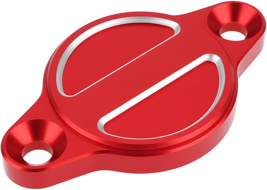 Cnc-gefräster Ölfilterdeckel Aus Aluminium, Kompatibel Mit Ducati Monster 696, 821, 937, 1100, 1200 S, Multistrada, Hypermotard (rot).