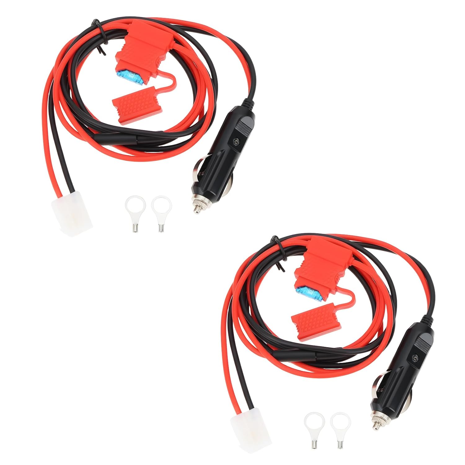 2er-pack 12v T-stecker, 16 Awg, 1,5 M Lange Stromkabel. Kompatibel Mit Yaesu- Und Kenwood-funkgeräten.