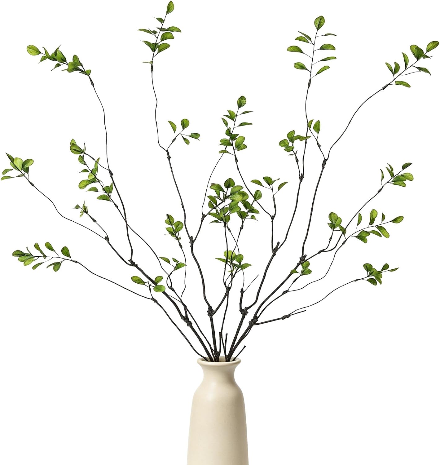 Set Mit 4 Künstlichen Ficuszweigen – Künstliche Grüne Zweige – 96 Cm – Flexible Zweige – Vasendekoration – Olivenzweige – Dekoration Für Vasen, Schreibtische Und Tische