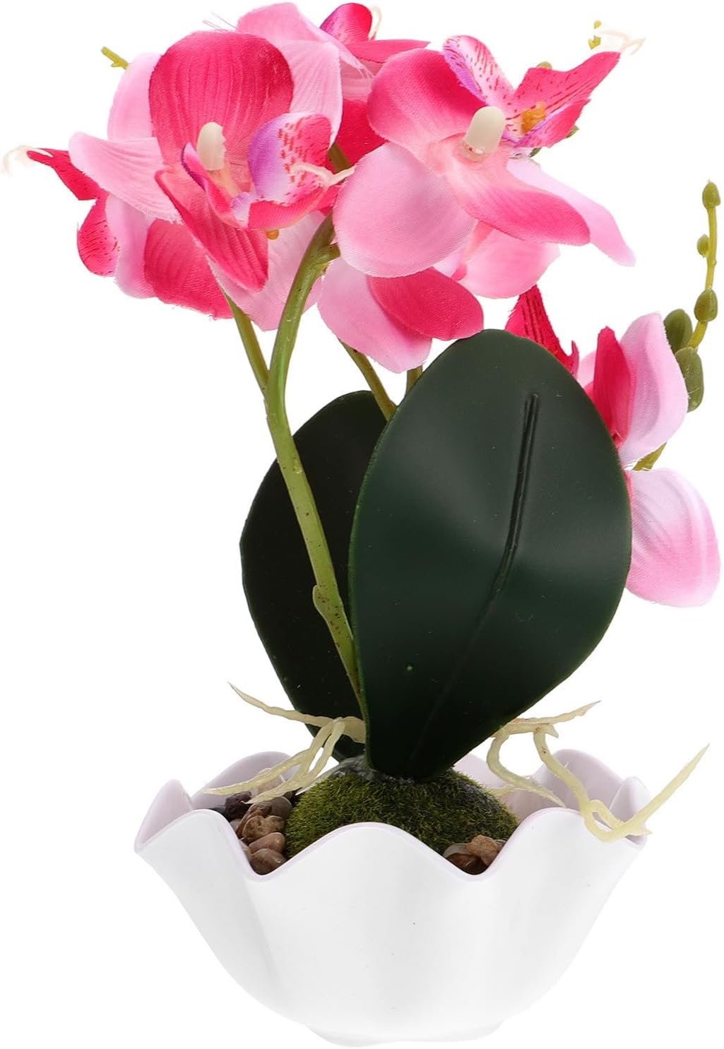 Künstliche Phalaenopsis-bonsai-figur Im Rosa Topf, Dekorativ