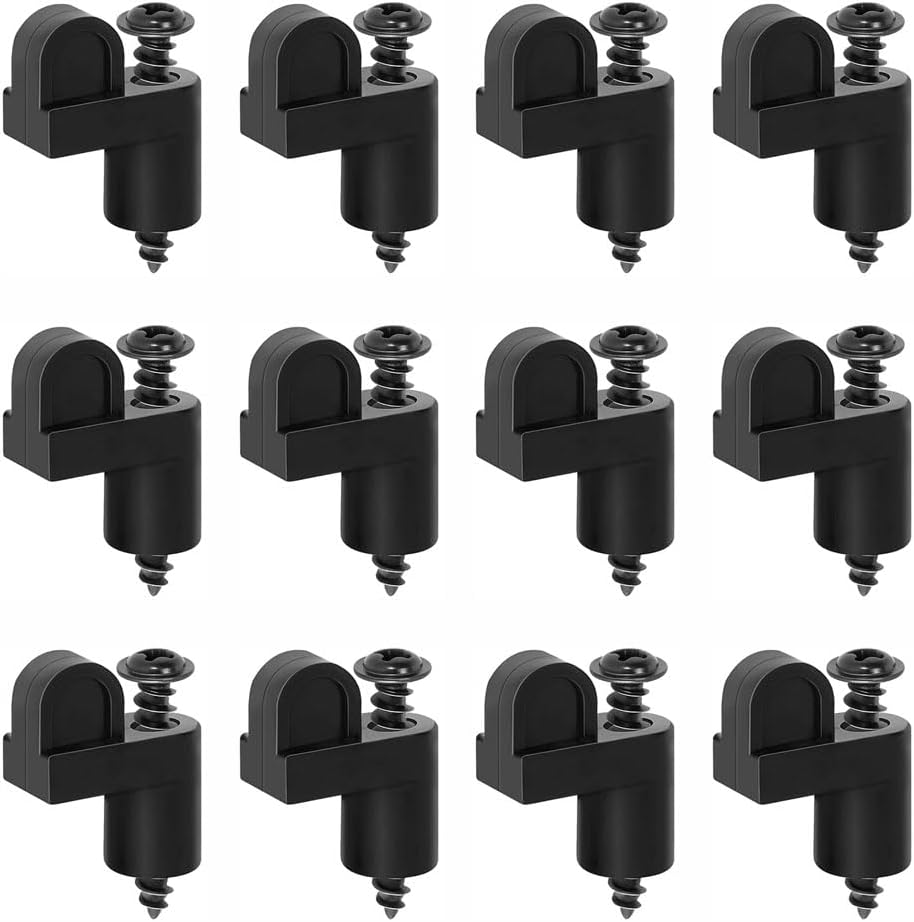 12er-pack Fensterbefestigungsclips Mit Schrauben, Fliegengittertürclips, Befestigungsclips Für Winterfenster, Fliegengittertüren Und Sturmplatten, Schwarz