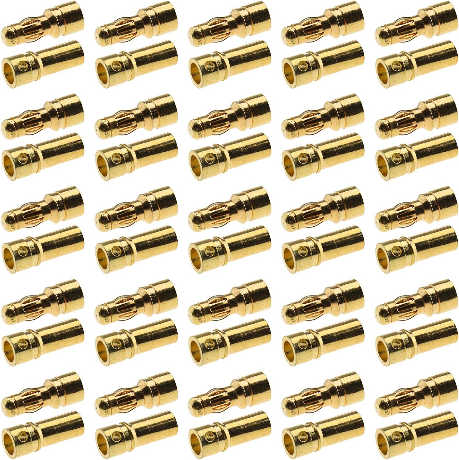 25 Paar 3,0 Mm Verzinkte Bananenstecker Für Lipo-akkus, Motoren Und Regler