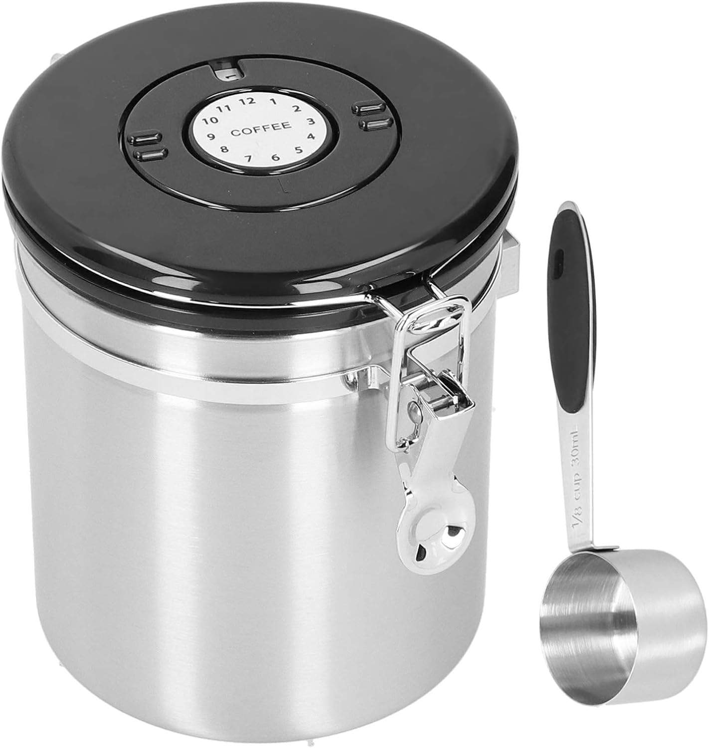 Kaffeedose Aus Edelstahl, Luftdichter Behälter (silber)