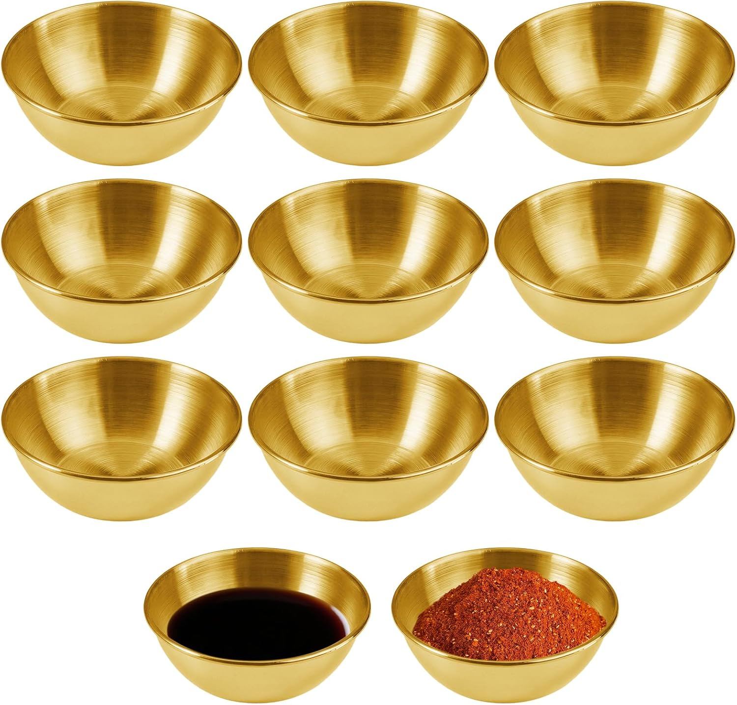 10 Runde Edelstahlschüsseln, 120 Ml, 8,2 X 3 Cm, Klein