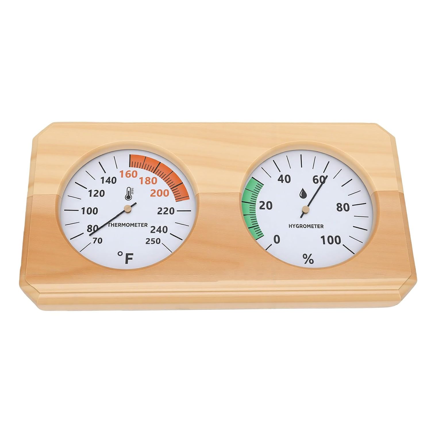 Saunathermometer, Wandhygrometer (70 ℉-250 ℉ Horizontal)