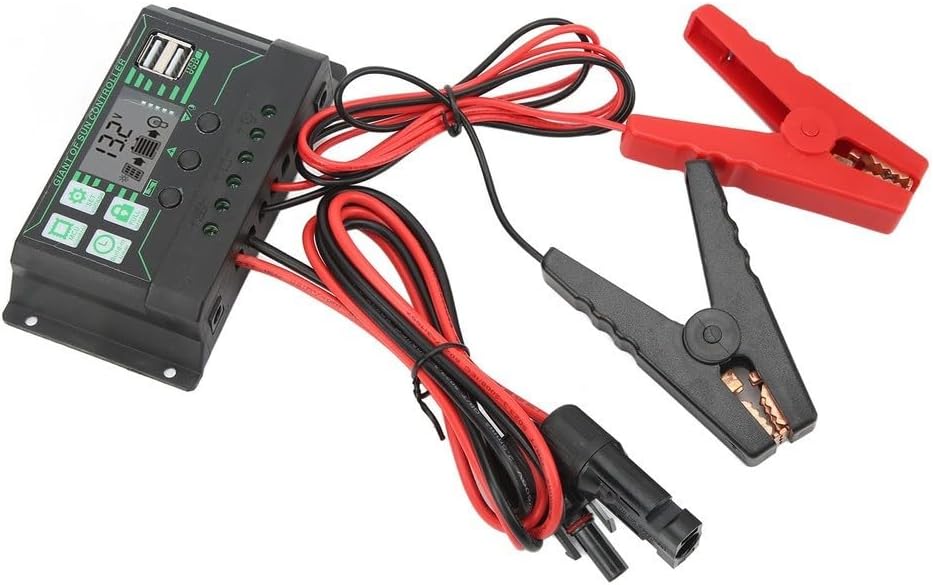Solarbatterie-laderegler Für Mppt Mit Usb-ausgang Und Display, Tragbares Gerät Zur Überwachung Und Optimierung Des Ladens Von 12v/24v-batterien Im Freien (30a)