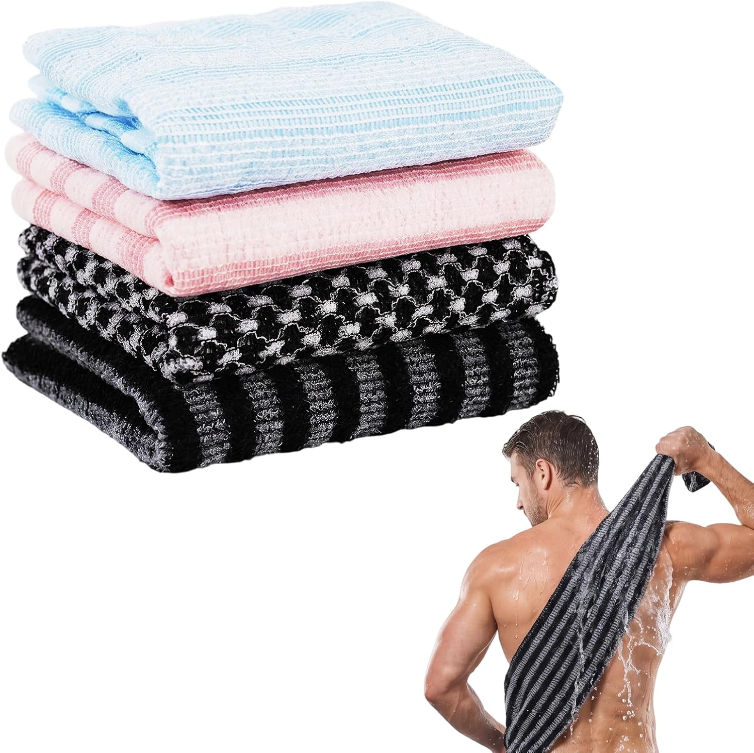4-teiliges Peeling-handtuch-set, 92 X 25 Cm Japanisches Peeling-handtuch