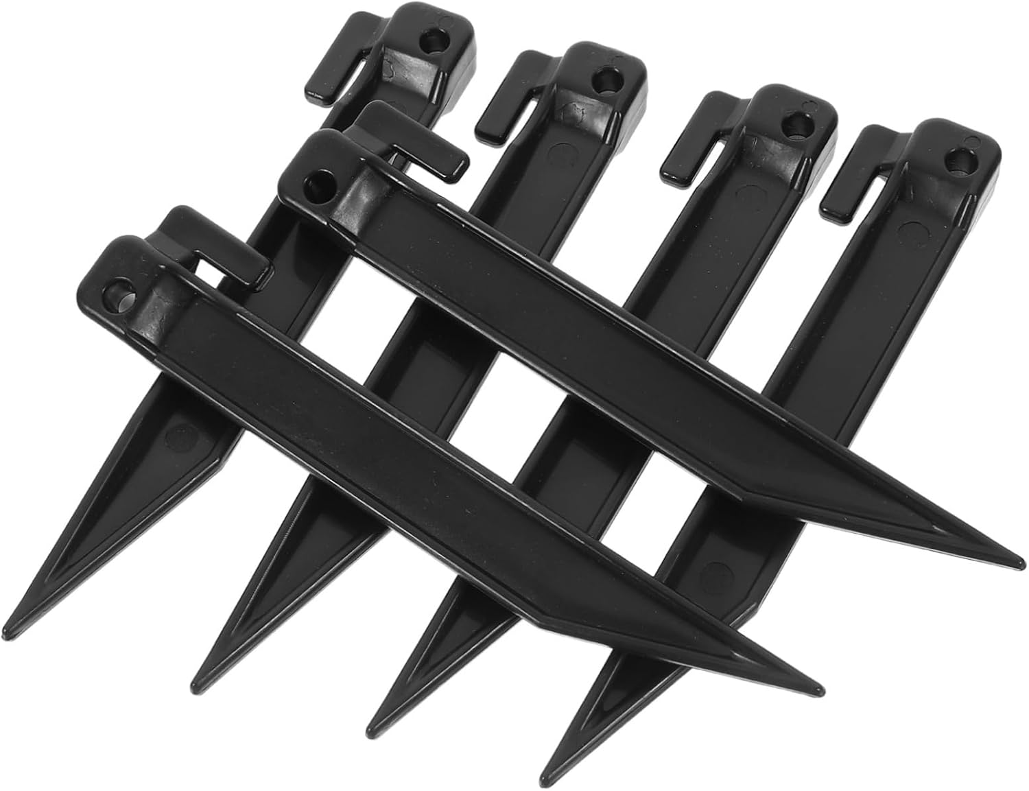 Rasenmäher-heringe, 50 Stück, Schwarzer Kunststoff