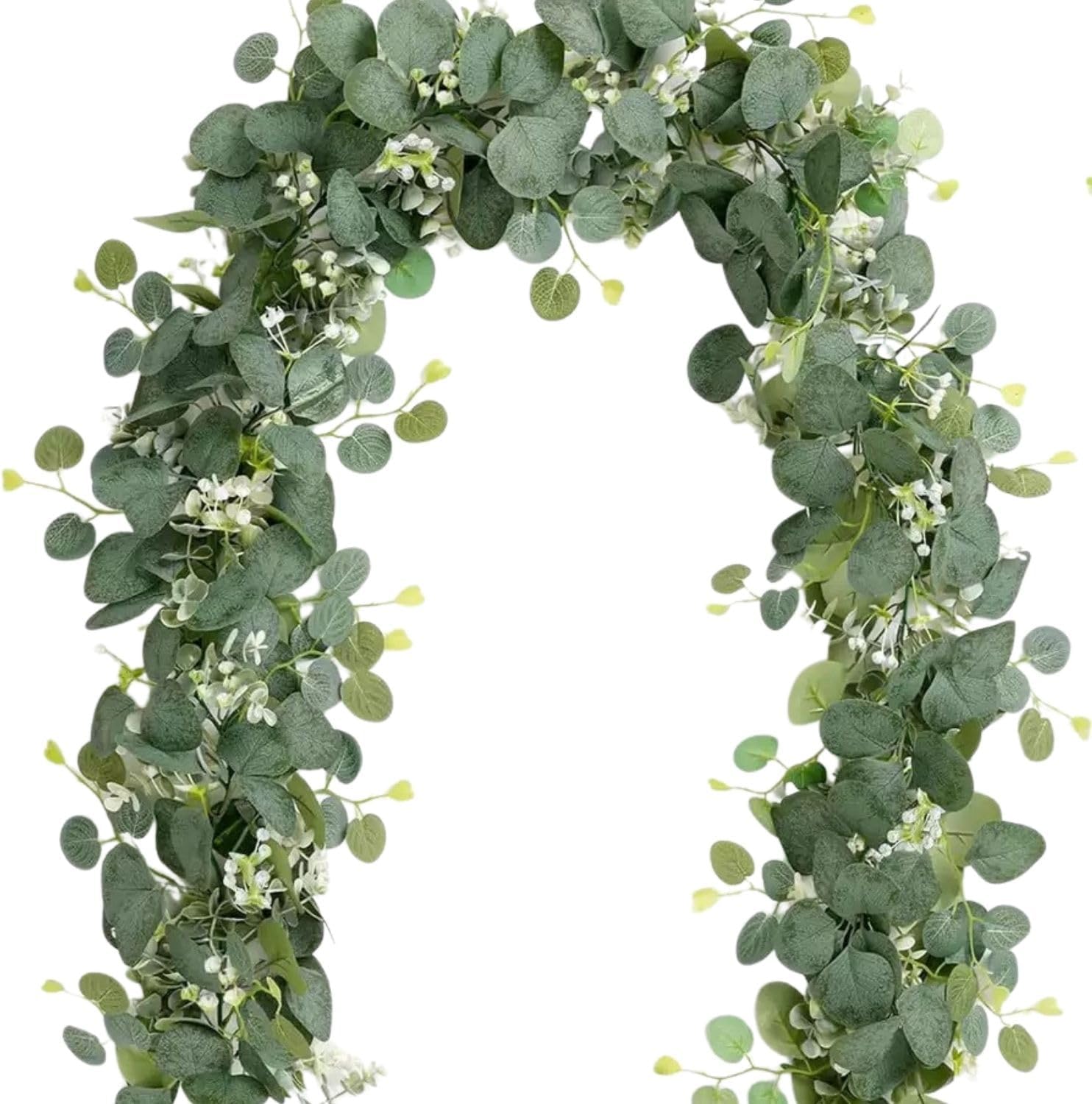 Set Mit 2 Künstlichen Eukalyptusgirlanden – 1,8 M – Grün – Frühlingsdekoration Für Hochzeiten, Partys, Gärten, Feste Und Balkone