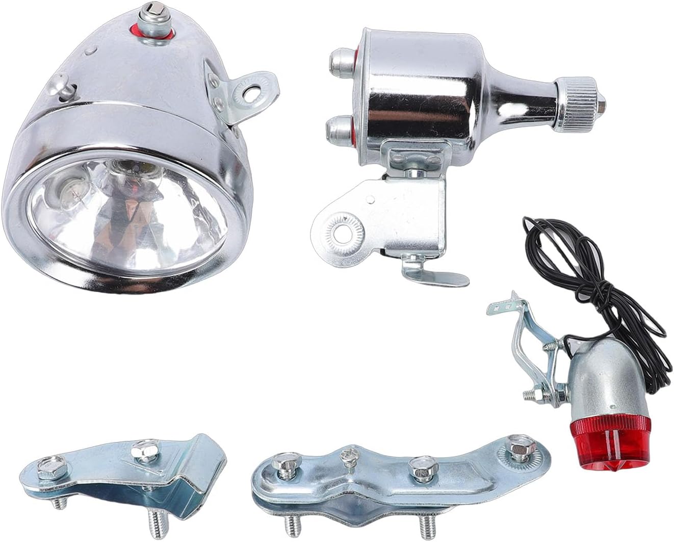 12v 6w Wasserdichter Dynamo-generator Mit Vorder- Und Rücklicht Für Fahrräder, Reibungsantrieb, Retro-metallgehäuse, Energieeffizient