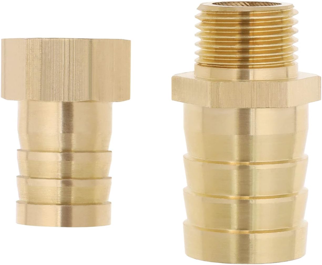 Reduzierstück Aus Messing Mit Nut Von 19 Mm Auf 25 Mm – Schlauchanschlussadapter – Konverter Für Luft-, Wasser-, Kraftstoff- Und Ölschläuche – 1,27 Cm Gewinde