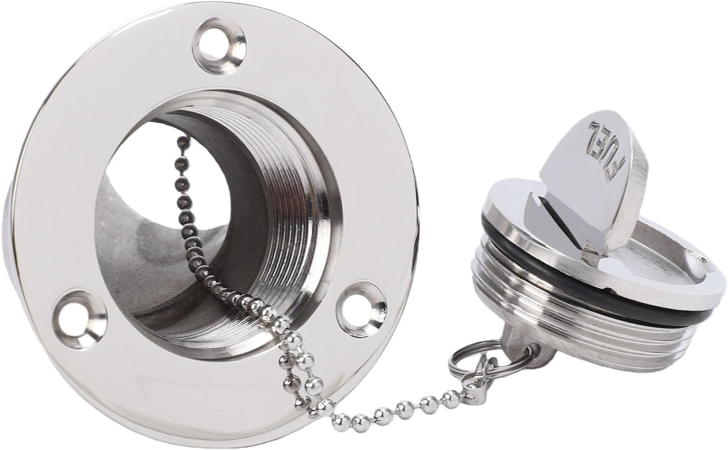 3,8 Cm Bootstankdeckel Mit Schlüssellosem Verschluss, Abgewinkelter Einfüllstutzen Aus Edelstahl 316 Für Boote, Yachten, Lkws Und Traktoren