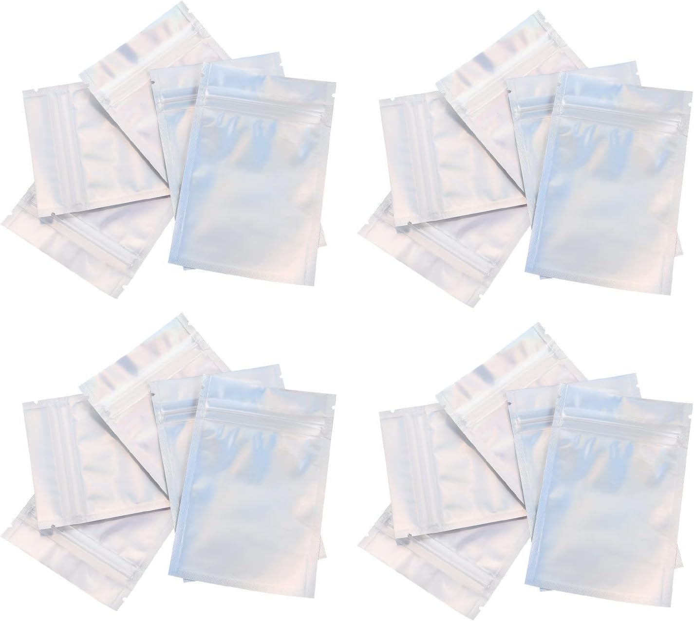 Schmuckbeutel, 100er-packung, Wiederverschließbar, Silberfarben, Ölbeständig, Zur Aufbewahrung Von Ringen Und Ohrringen Beim Einkaufen Und Auf Reisen