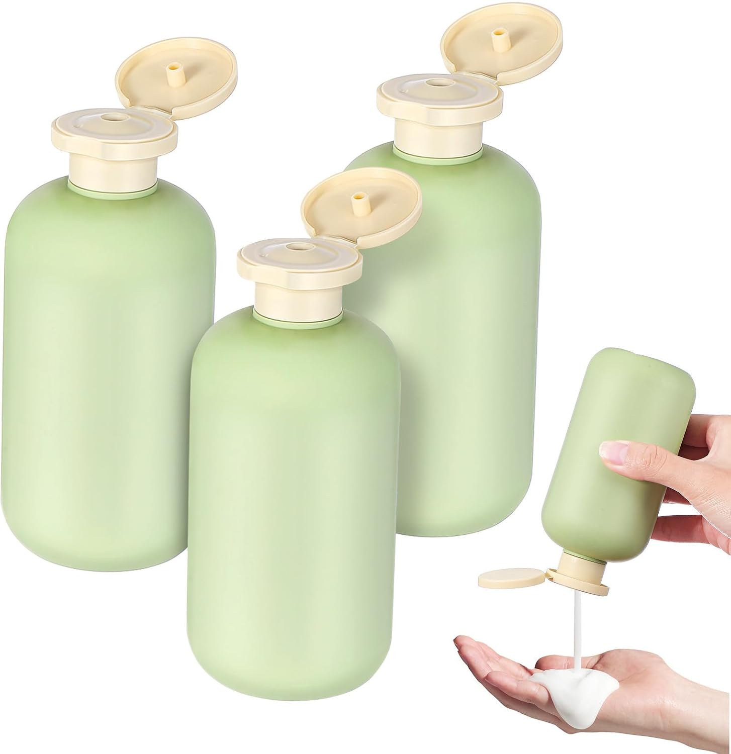3-teiliges Set Mit 300-ml-gelflaschen Aus Pe/pp, Simple Green Style