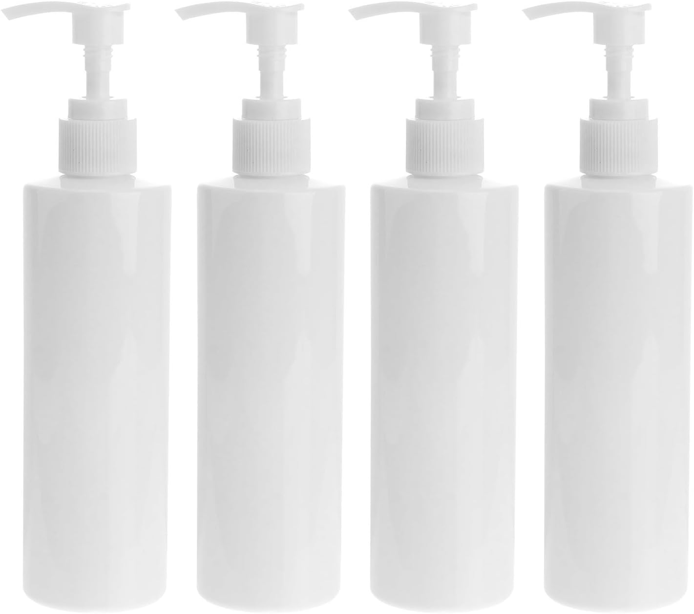 4-teiliges Reise-spenderflaschen-set, 250-ml-pumpflasche, Weißer Kunststoff, Nachfüllbar Und Wiederverwendbar, Für Shampoo Und Flüssigseife, Für Den Heimgebrauch