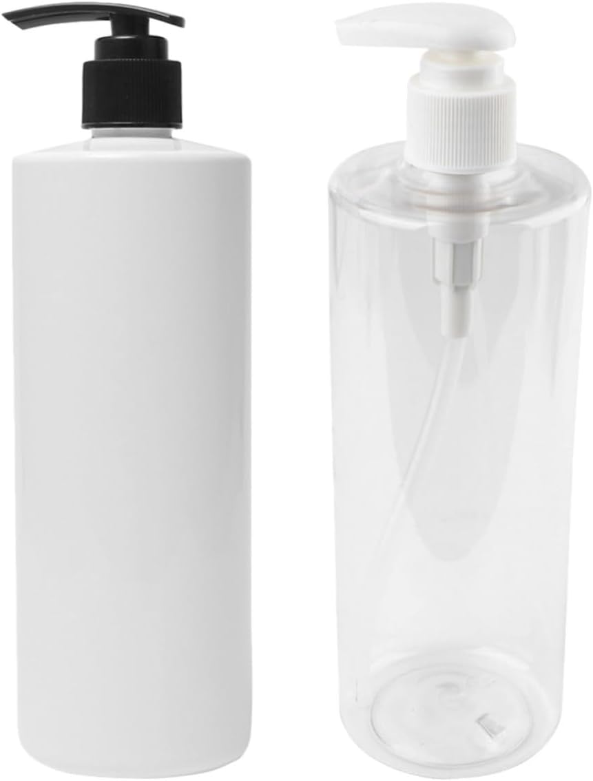 2-teiliges Shampoo-spender-set, 500 Ml Weiße Pet-shampooflasche, Nachfüllbar Und Wiederverwendbar, Für Selbstgemachte Lotionen Und Gele