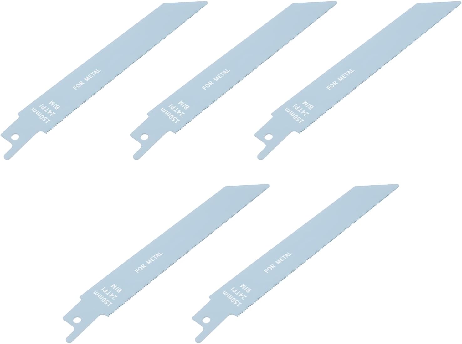5er-pack Bimetall-säbelsägeblätter, 24 Zähne Pro Zoll, 150 Mm, Kompatibel Mit Dewalt Und Makita