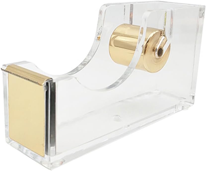 Acryl-klebebandabroller, Transparent, Rutschfest, Tisch-klebebandrollenhalter Für Kunst, Schule, Zuhause Und Büro [gold]