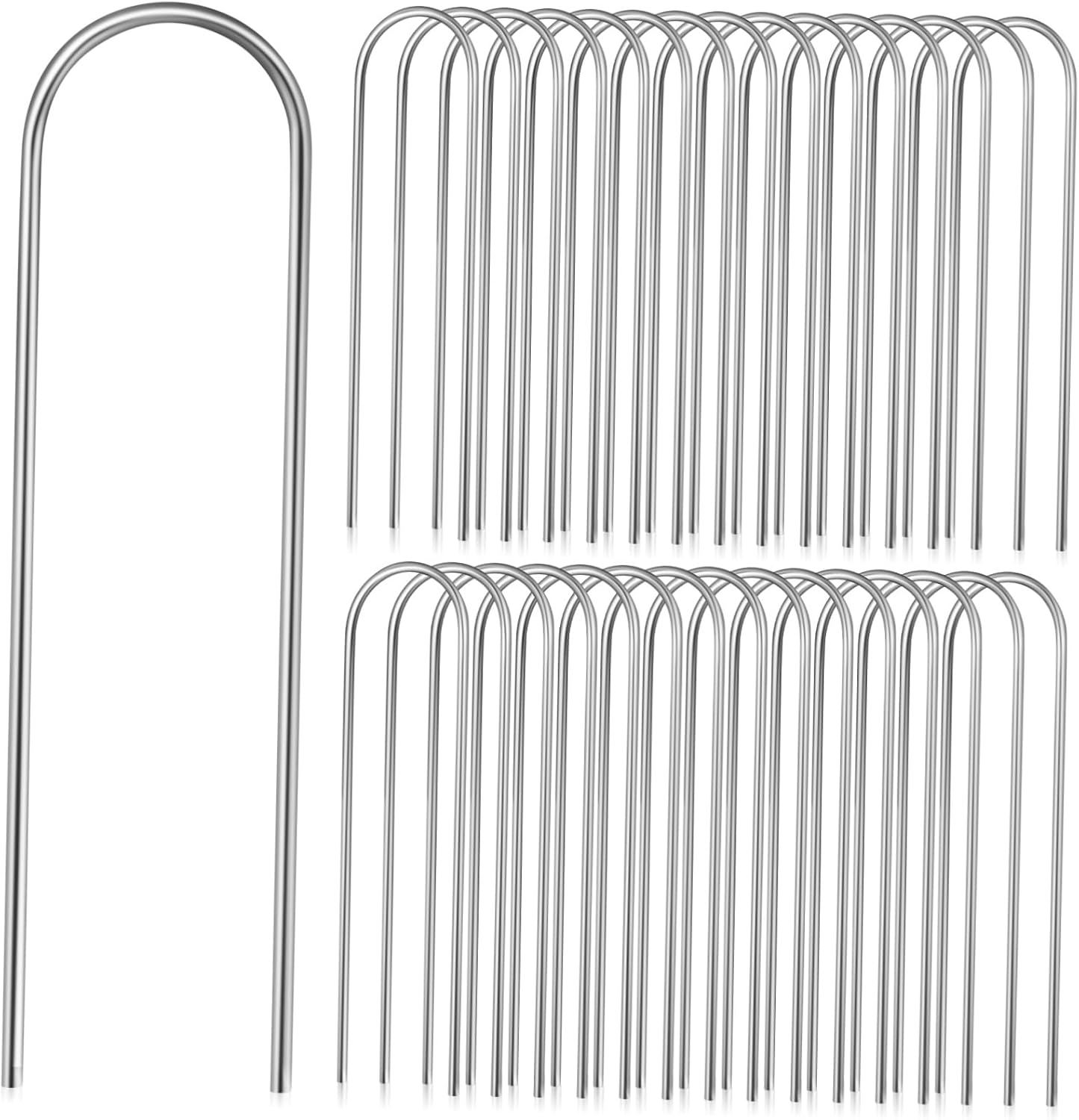 100 Stück U-förmige Gartenpfähle Zur Befestigung Von Teppichen, Planen Und Kunstrasen – Eisen Für Boden Und Membranen