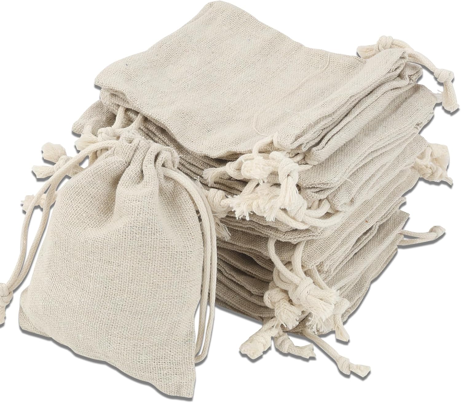 Set Mit 30 Baumwollbeuteln Mit Kordelzug (10 X 12 Cm), Wiederverwendbare Mehrzweckbeutel Für Gastgeschenke Bei Hochzeiten, Bastelarbeiten, Schmuck Und Festtagsgeschenke