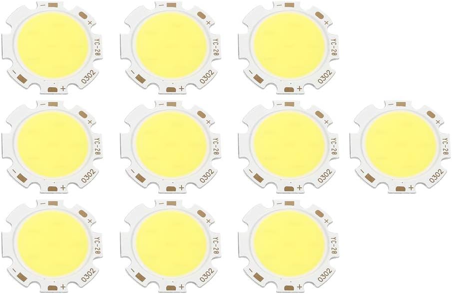 10 Stück 3w Led-chip Warmweiß/neutralweiß/hochleistungsweiße Glühbirne Energiesparlampe Runde Aluminiumplatte Cob Led-chip (weiß 6500k)