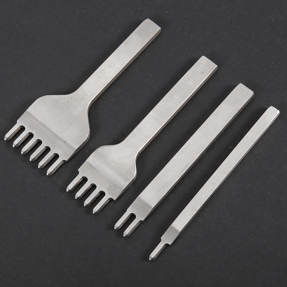 Lederlochwerkzeug-set – 4 Locher (1 + 2 + 4 + 6 Stifte) – Lederhandwerks-nähwerkzeug – Ahle Für Stiche (lingzhan 6mm Abstand 1+2+4+6)