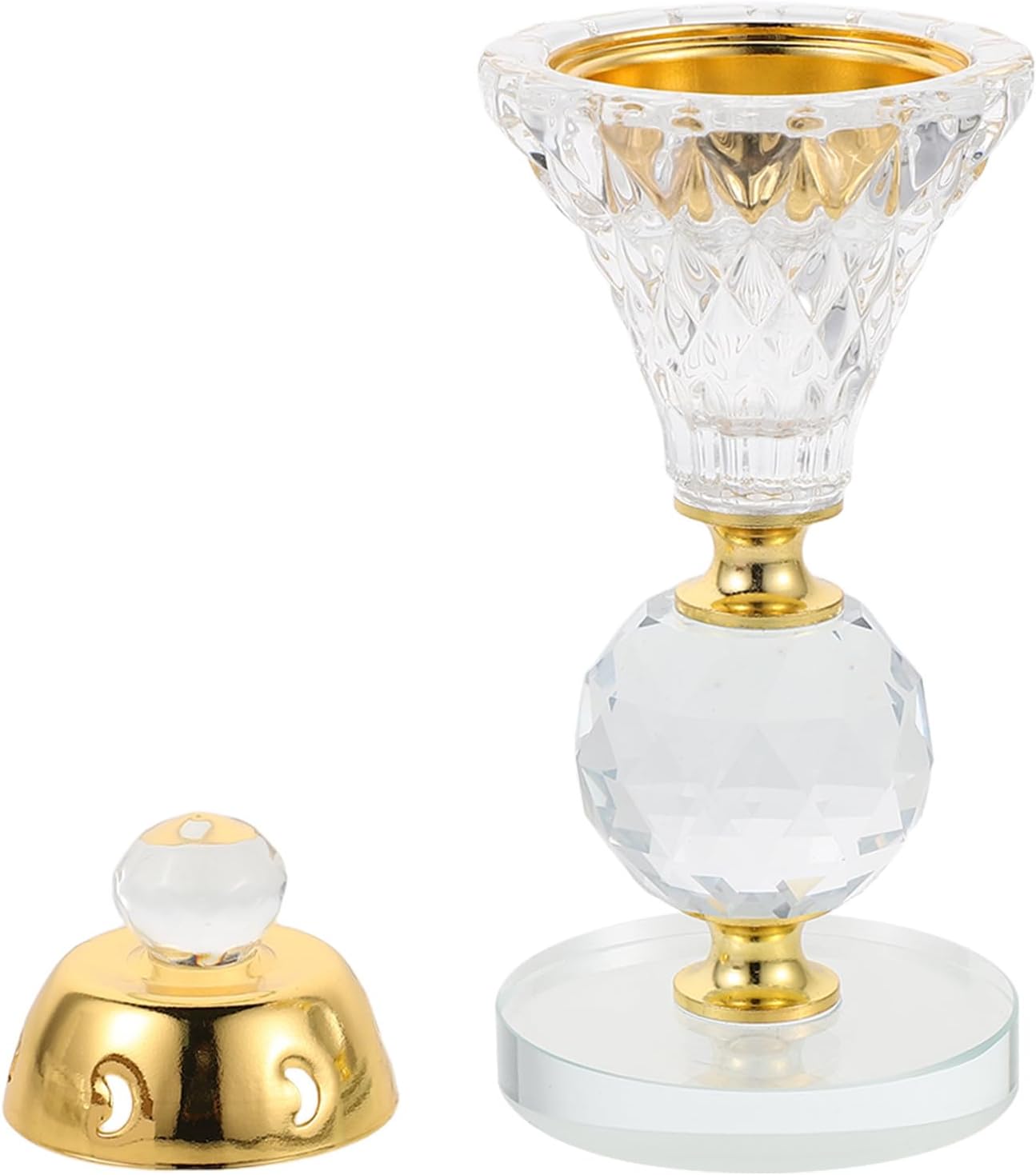 Eleganter, Dekorativer Duftbrenner Aus Glas Und Eisen Im Orientalischen Stil, Vielseitig Einsetzbar Für Eine Beruhigende Atmosphäre Im Ramadan Oder Im Büro, Edler Dufthalter Aus Holzkohle