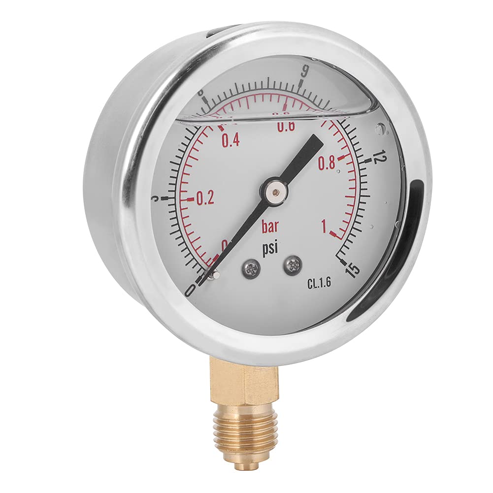 Ts Pgg604-1bar 1/4 Y60 Gefülltes Radialmanometer – Edelstahlgehäuse Für Industrielle, Häusliche Und Mechanische Druckmessungen Im Bergbau Und In Der Elektrotechnik
