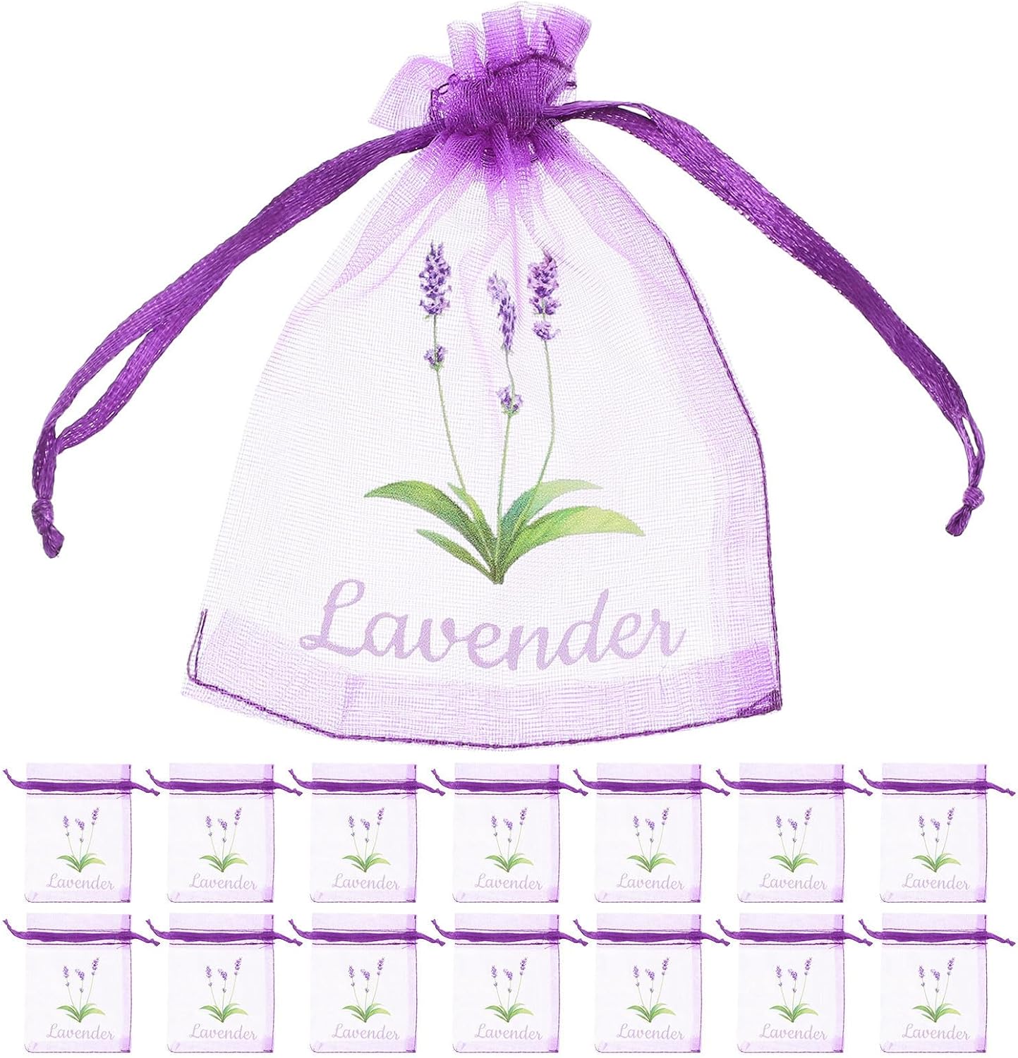 Set Mit 30 Leeren, Dünnen Lavendelsäckchen Aus Stoff Für Den Kleiderschrank, Leicht Und Vielseitig, Eleganter Lavendeldruck, 5 G Fassungsvermögen, Ideal Für Reisen Oder Hochzeiten