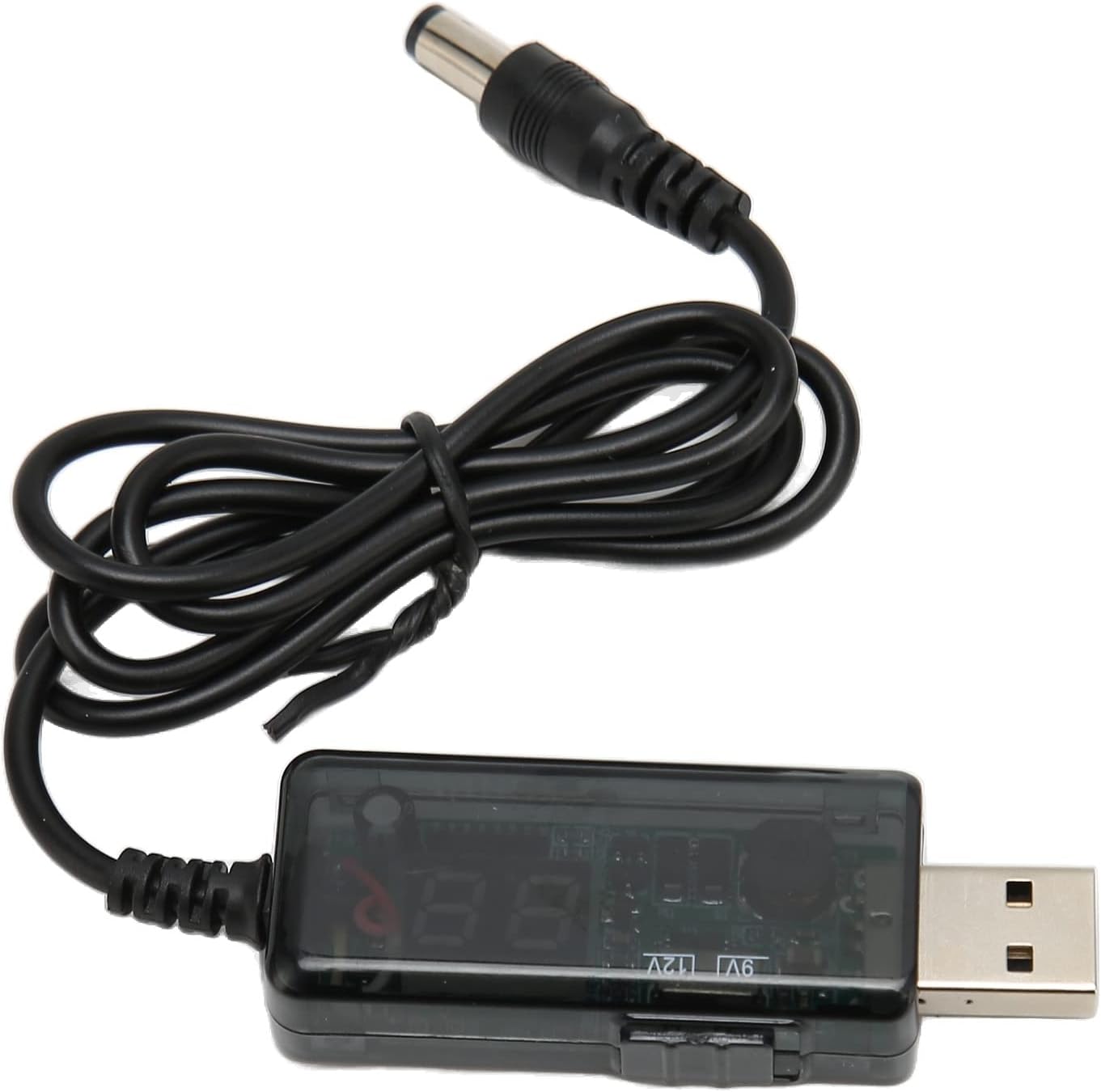 Verstellbares Usb-schrittmotorkabel 5v Auf 9v 12v Konverter Mit Led-anzeige Für Router, Lüfter Und Tragbare Geräte