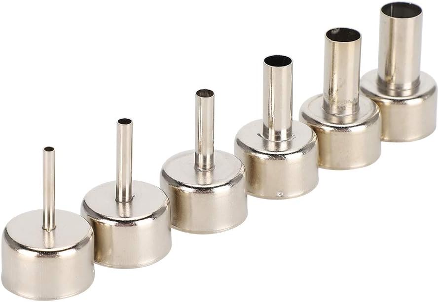 6er-set Heißdüsen Für Smd 858d Rework-station (3 Mm/4 Mm/5 Mm/8 Mm/10 Mm/12 Mm), Edelstahl-thermozubehör Für Leiterplattenlöten Und -reparatur