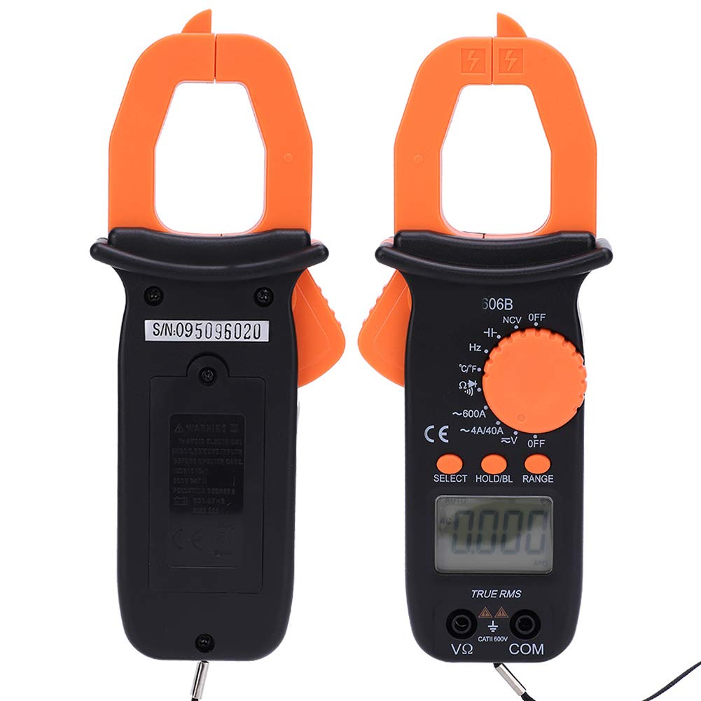 Digitales Zangenmultimeter 606b, Spannungs-, Strom- Und Widerstandsmessgerät Mit Hintergrundbeleuchtetem Lcd-display, Datenhaltefunktion Und Automatischer Abschaltautomatik, Tragbares Multimeter Für P