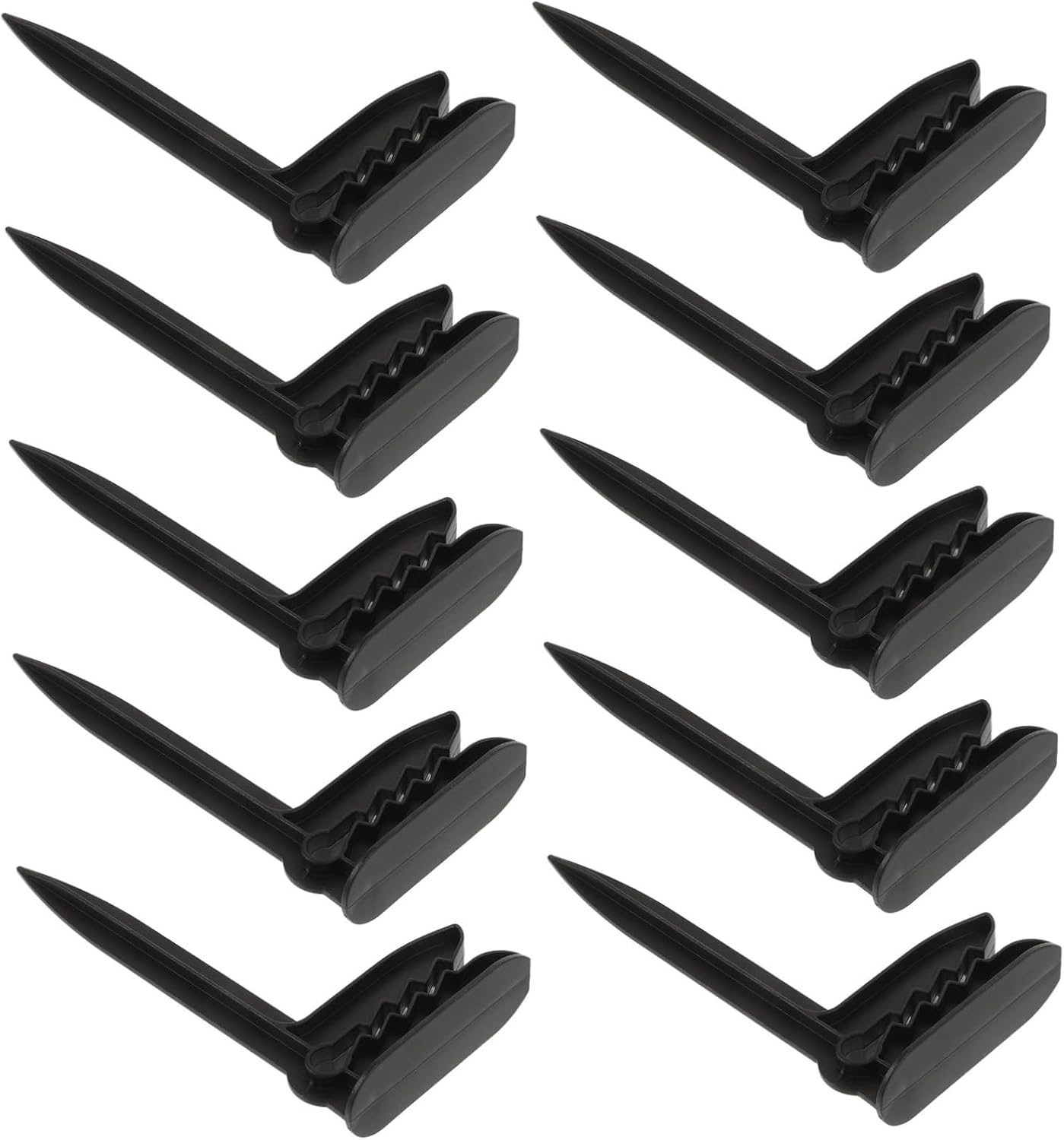 Wiederverwendbare Zeltclips, 10 Stück, Schwarzer Kunststoff, Winddicht