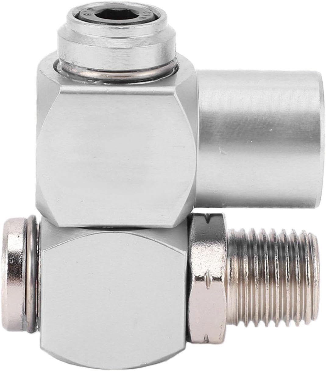 1/4-zoll-npt-drehverbinder Für Druckluftschläuche, 360°-drehanschluss, 2 Drehpunkte, 150 Psi, Aus Gehärtetem Stahl Und Aluminium Für Werkzeuge