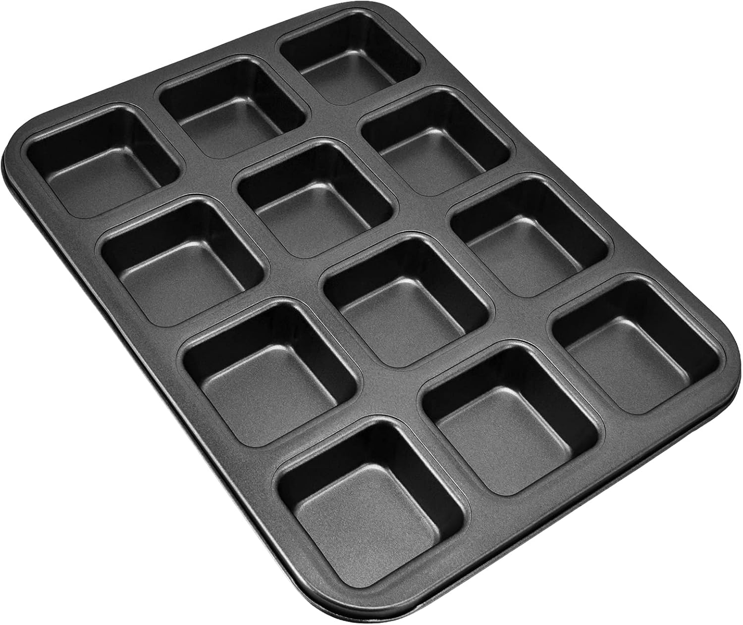 Mini-antihaft-brotbackformen Aus Kohlenstoffstahl, 12 Mulden, Brownie-form Mit Gerolltem Rand Zum Backen Von Mini-kuchen, Muffins Und Brot