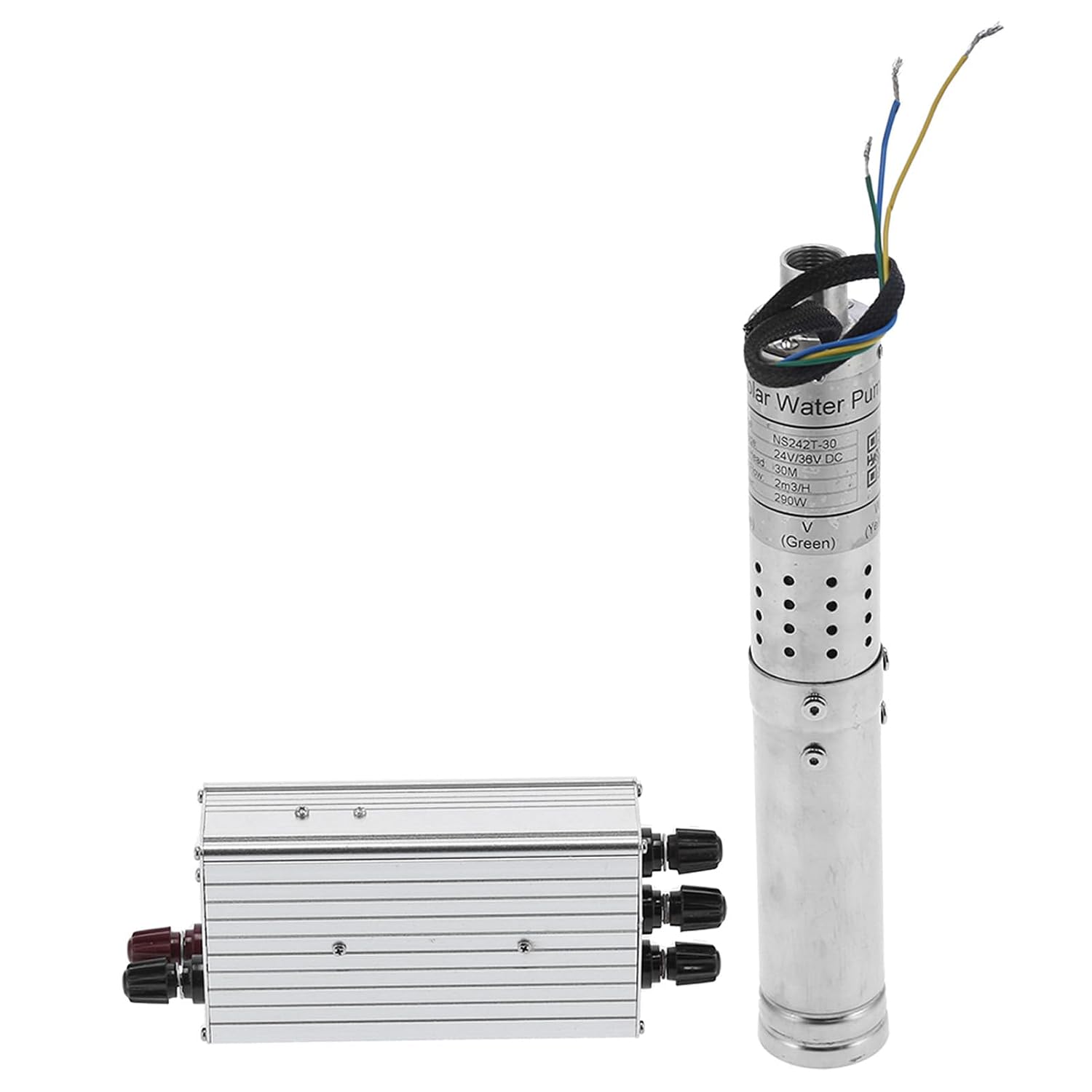 24v Solar-photovoltaik-tauchschraubenpumpe, Mppt-regler, Weiter Spannungsbereich, Solarbetrieben, Edelstahl (ns242t-40)