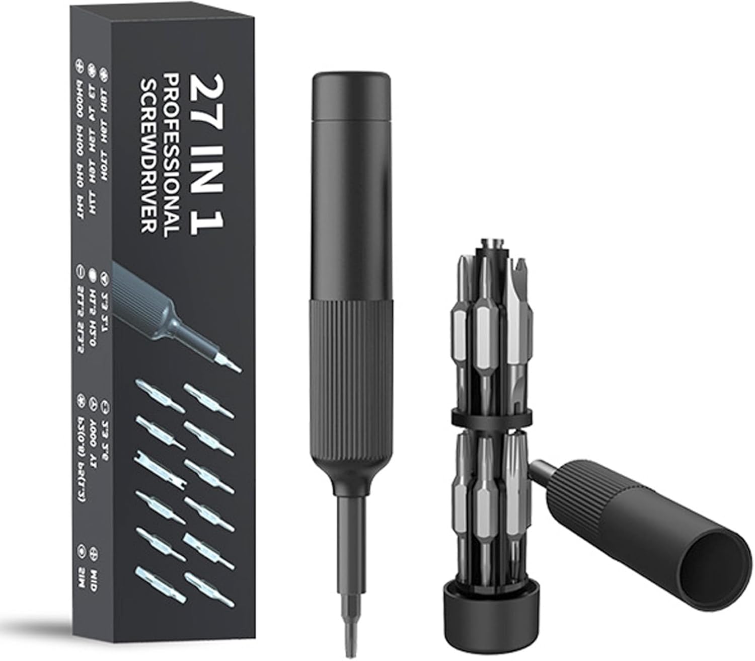 27-in-1 Profi-schraubendreher, Verstellbares Magnetisches Multifunktionswerkzeug Mit Rutschfestem Griff Und Entmagnetisierer Zur Reparatur Von Handys, Uhren Und Brillen (abs-gehäuse)