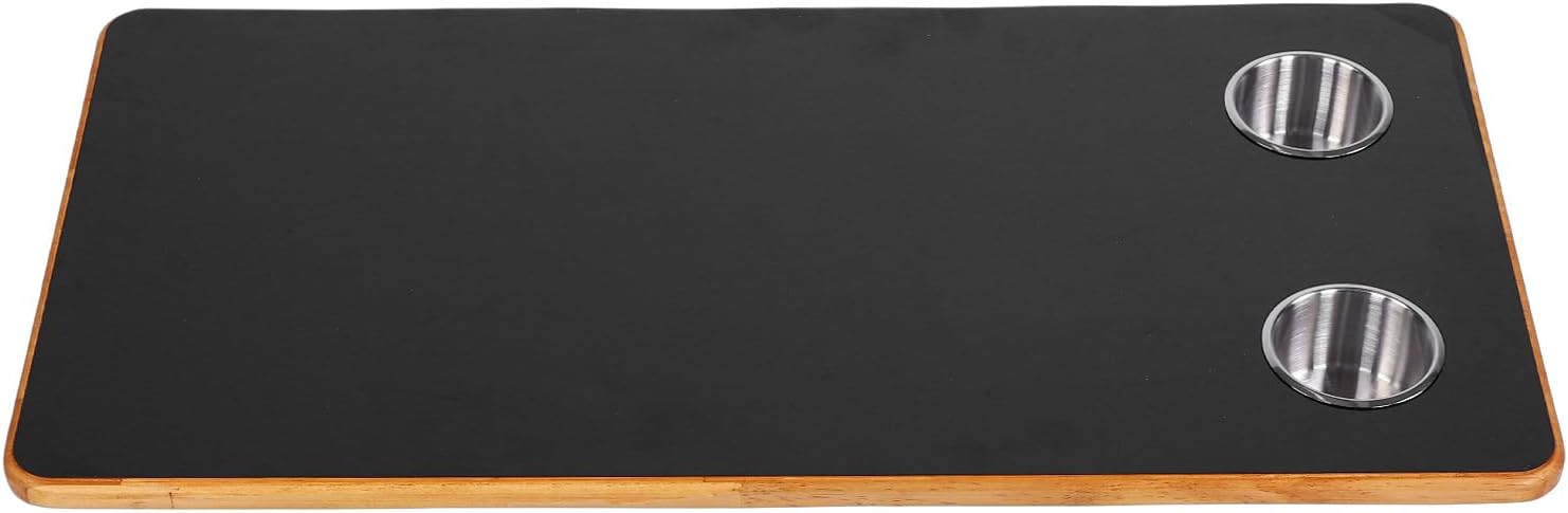 Tischplatte Aus Massivholz Für Wohnmobile, 80 X 40 Cm, Mit 2 Edelstahl-becherhaltern Für Anhänger, Wohnmobile, Yachten Und Bootsdecks