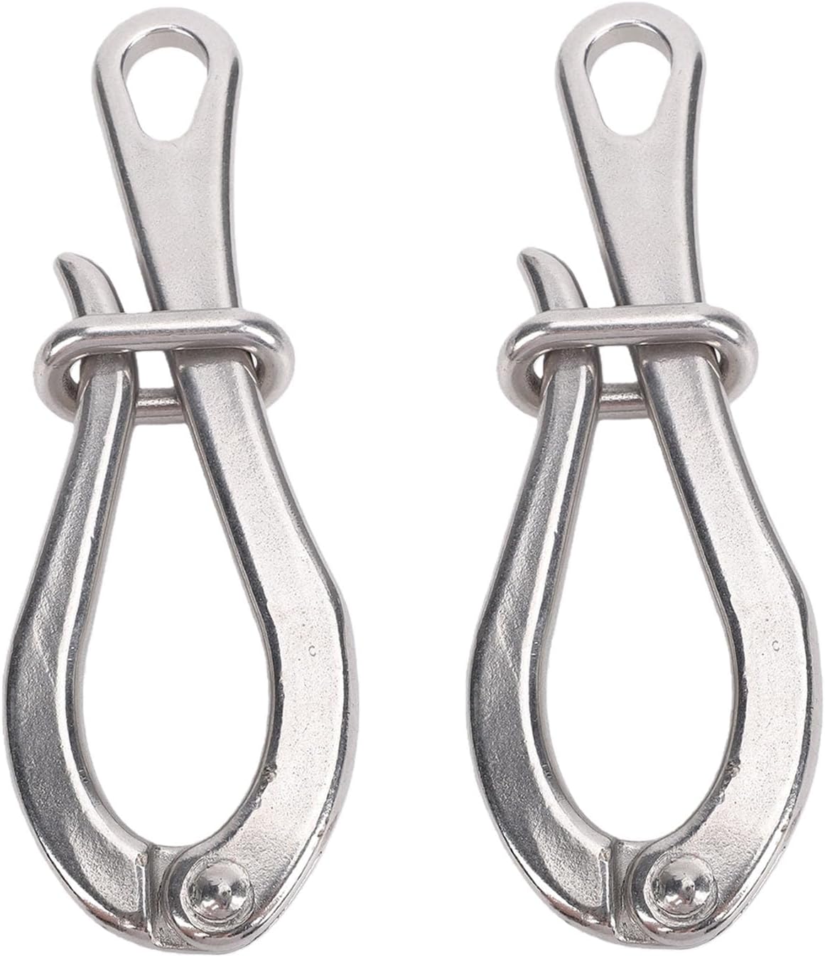 Set Aus 2 Marine-druckschäkeln Aus Edelstahl 316 Für Boote, Kletterschlaufen Mit Schnellverschlussring, Geeignet Für Rettungsboote, Schiffssicherheit