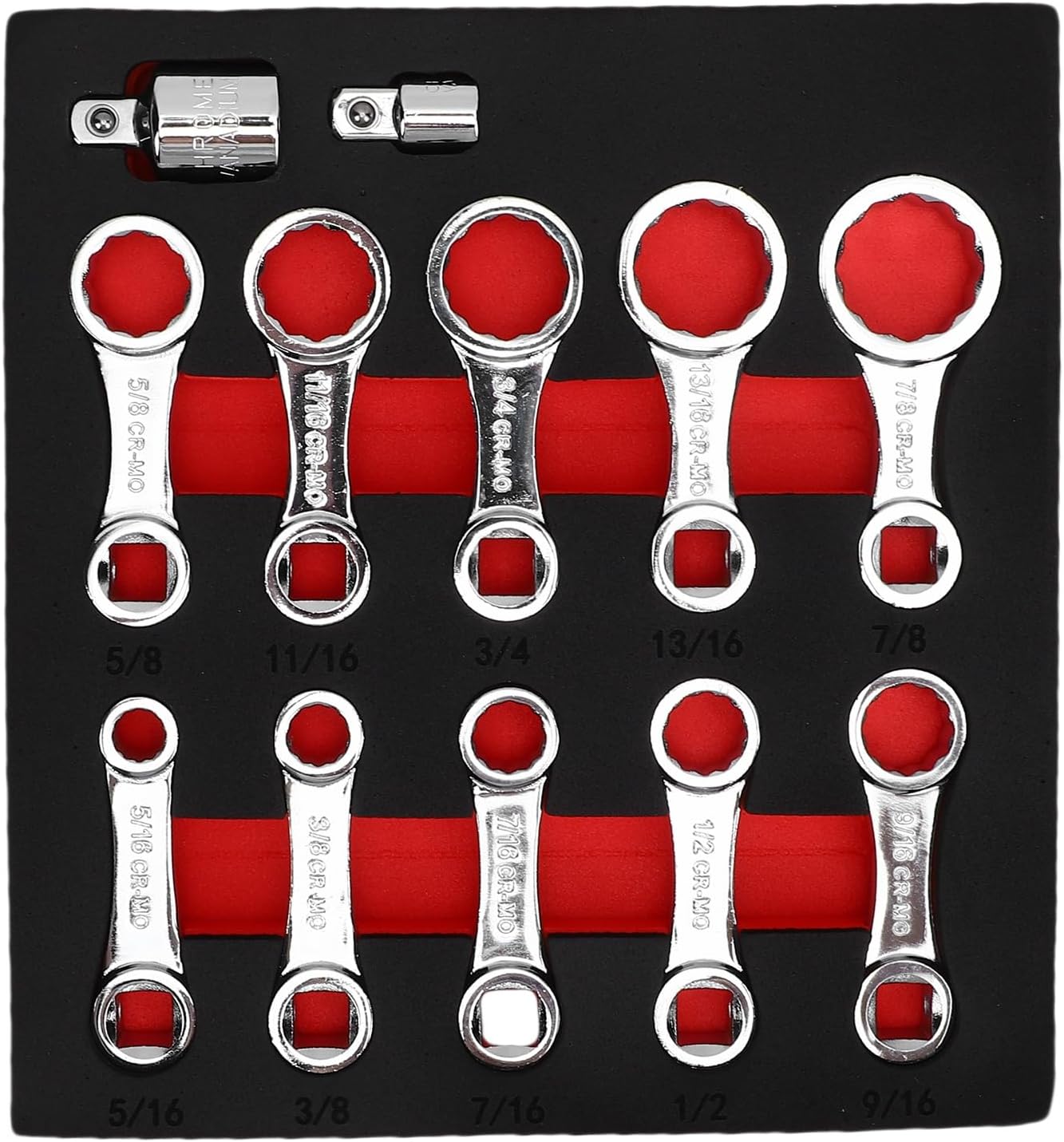 Set Mit 12 Sae-drehmomentschlüsseladaptern, 12-kantige Verlängerungen Aus Chrom-vanadium-stahl Mit 3/8"-antrieb, Tragbarer Koffer Für Die Autoreparatur