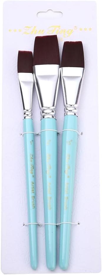 Set Mit 3 Flachen Nylonpinseln