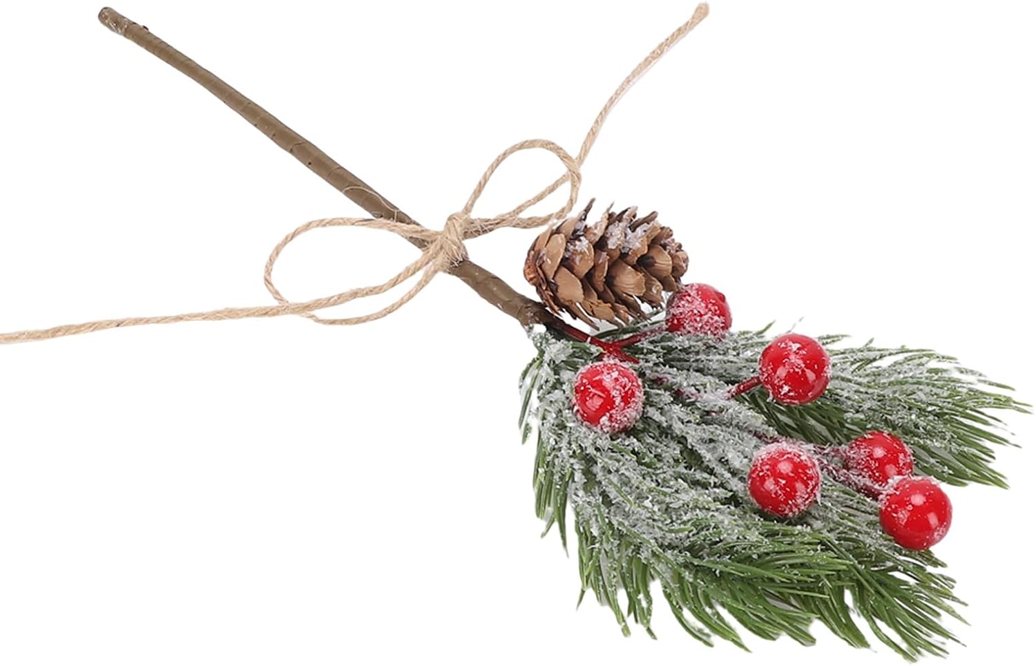10 Künstliche Beerenzweige Mit Tannenzapfen Und Stechpalmenzweigen, Winterliche Weihnachtsdekoration Für Christbaumschmuck Und Bastelarbeiten