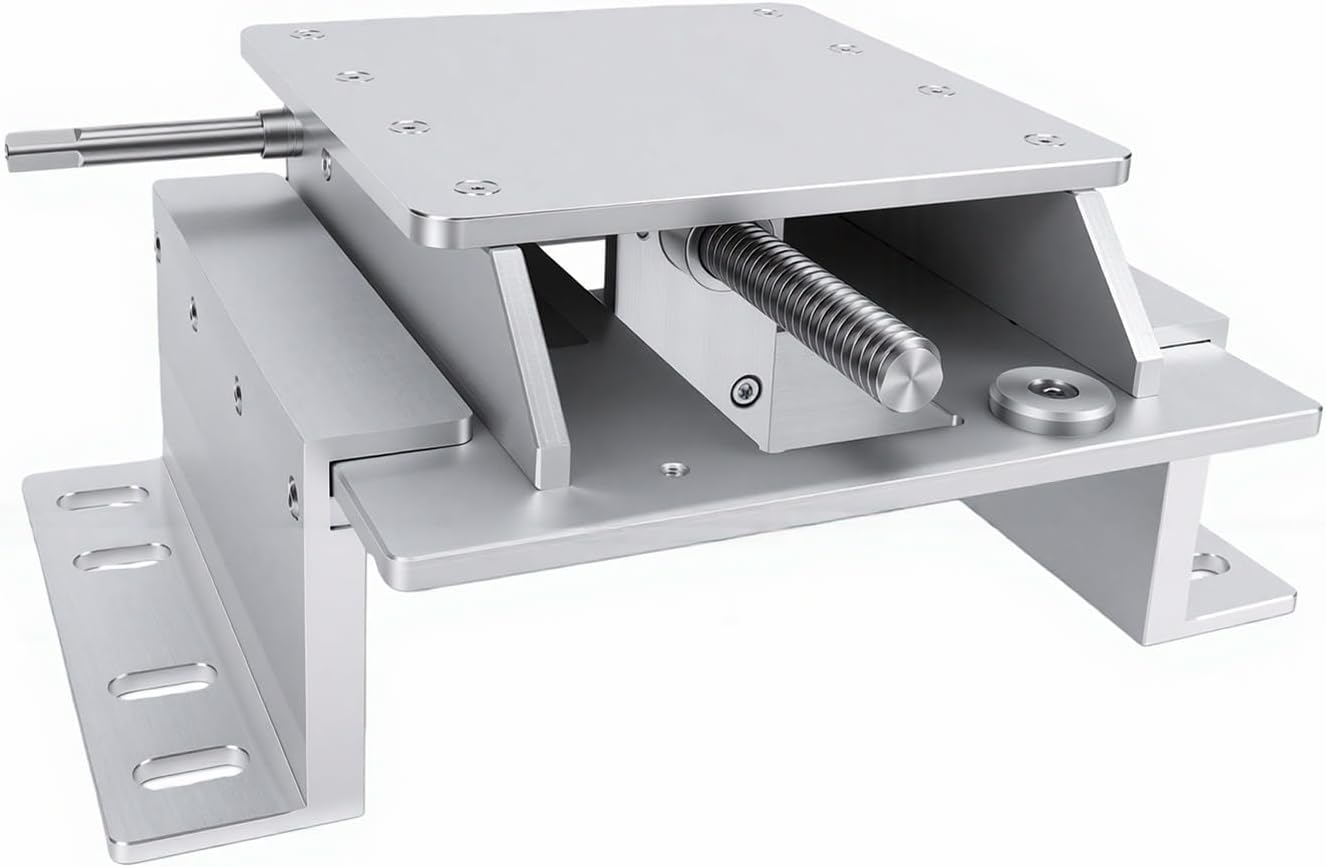 Manuelle Motorhebevorrichtung, Kompatibel Mit Außenbordmotoren Unter 30 Ps 6,3 Cm Manueller Hub, Aluminiumlegierung, Rostfreies Heckspiegel-montageset, Silber