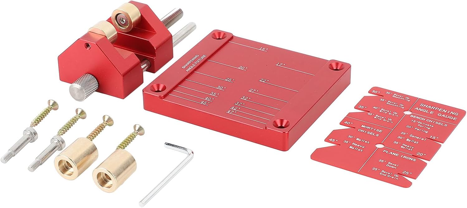 Schärfsystem, Schärfvorrichtungsset, Meißelschärfset Mit Winkelanschlag Und Aufbewahrungskoffer, Ideal Für Holzmeißel Und Hobel, Geeignet Für