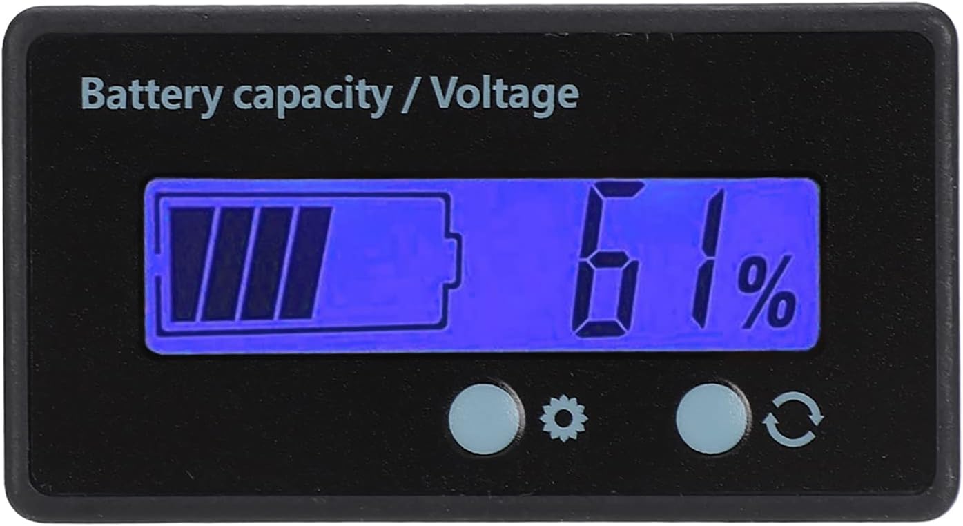 Lcd-batterieleistungsanzeige, 12-84v Voltmeter Mit Doppellichtalarm, Für Lithium-eisen-batterien