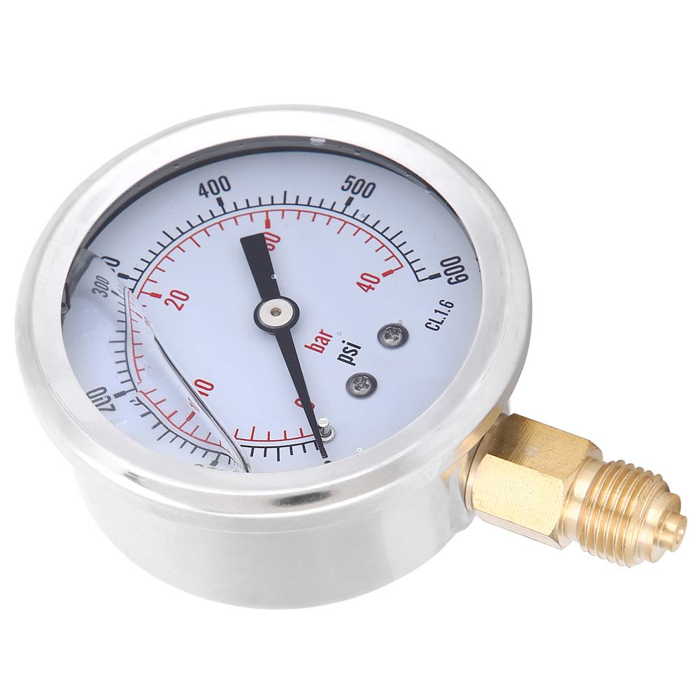Gefülltes Vakuummanometer 0-40 Bar 0-600 Psi 1/4 Bsp Radial