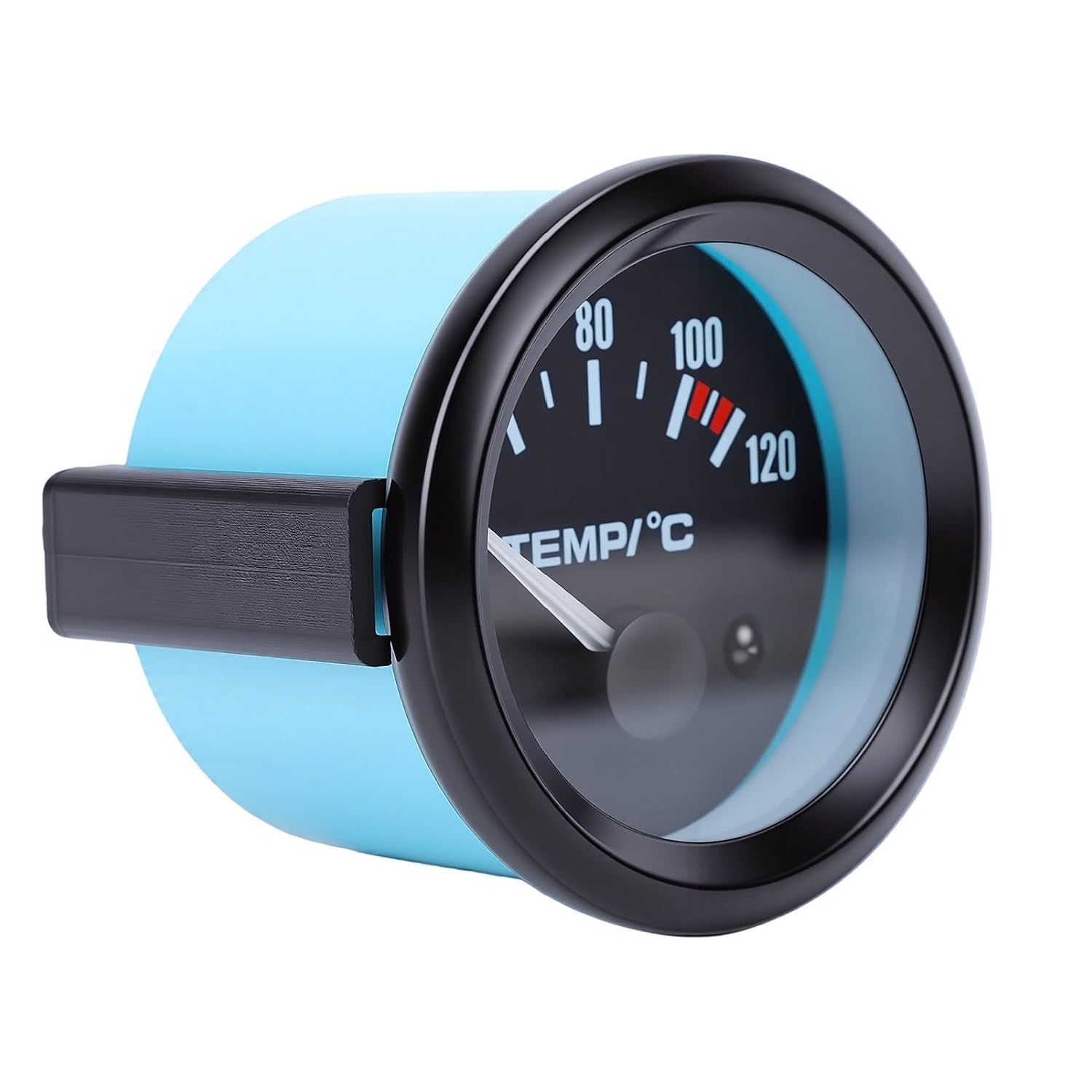 2-zoll-wassertemperaturanzeige (52 Mm), 40–120 °c, Led-hintergrundbeleuchtung Mit Aluminiumlegierungs-lünette Für Die Kühlmittelüberwachung Von Schiffsmotoren