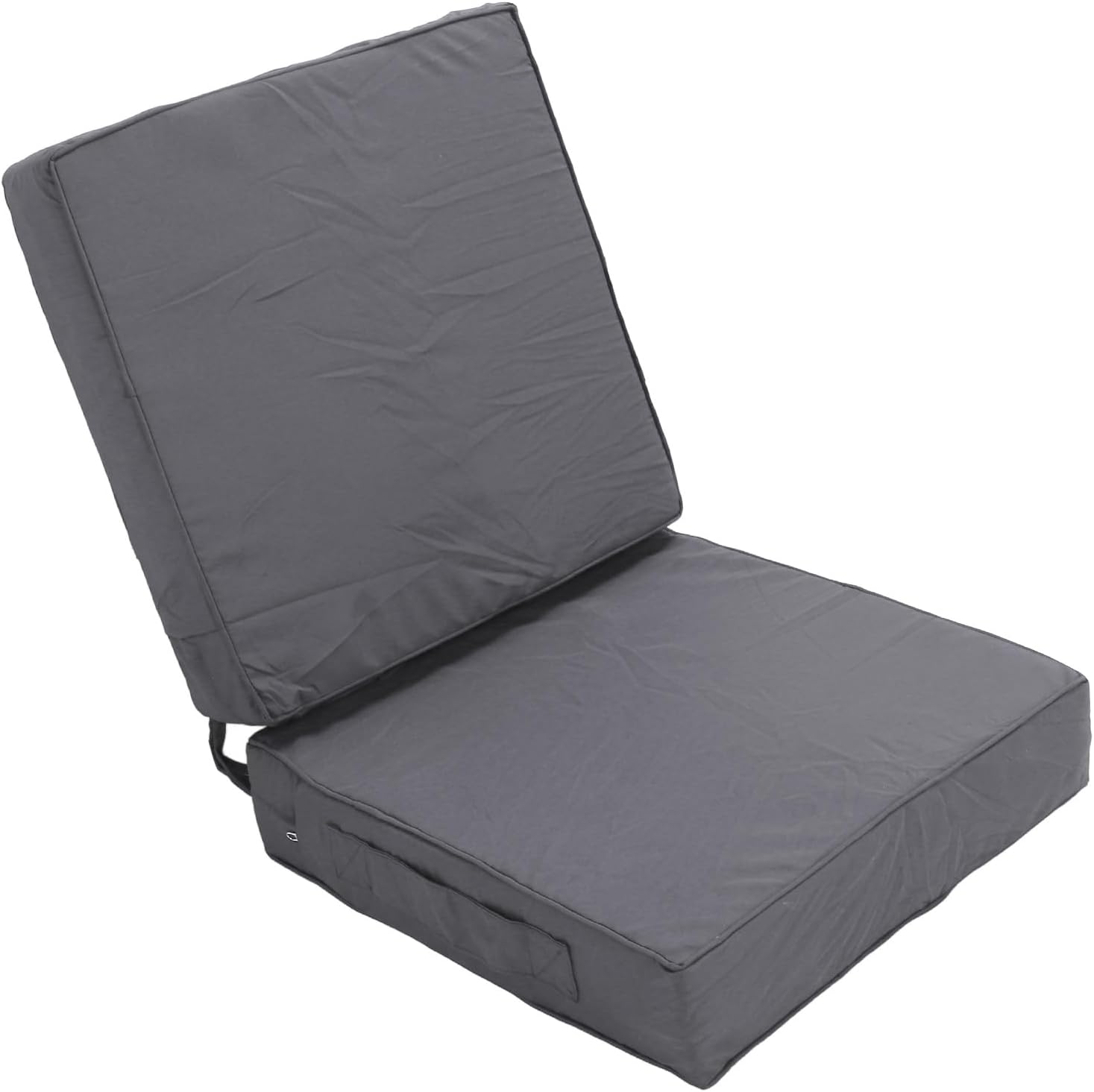 Set Mit 2 Quadratischen Gartenstuhlkissen (48 X 48 X 10 Cm) Mit Griffen Und Gurten, Waschbarer Bezug Für Gartenmöbel, Sofas Und Terrassenmöbel