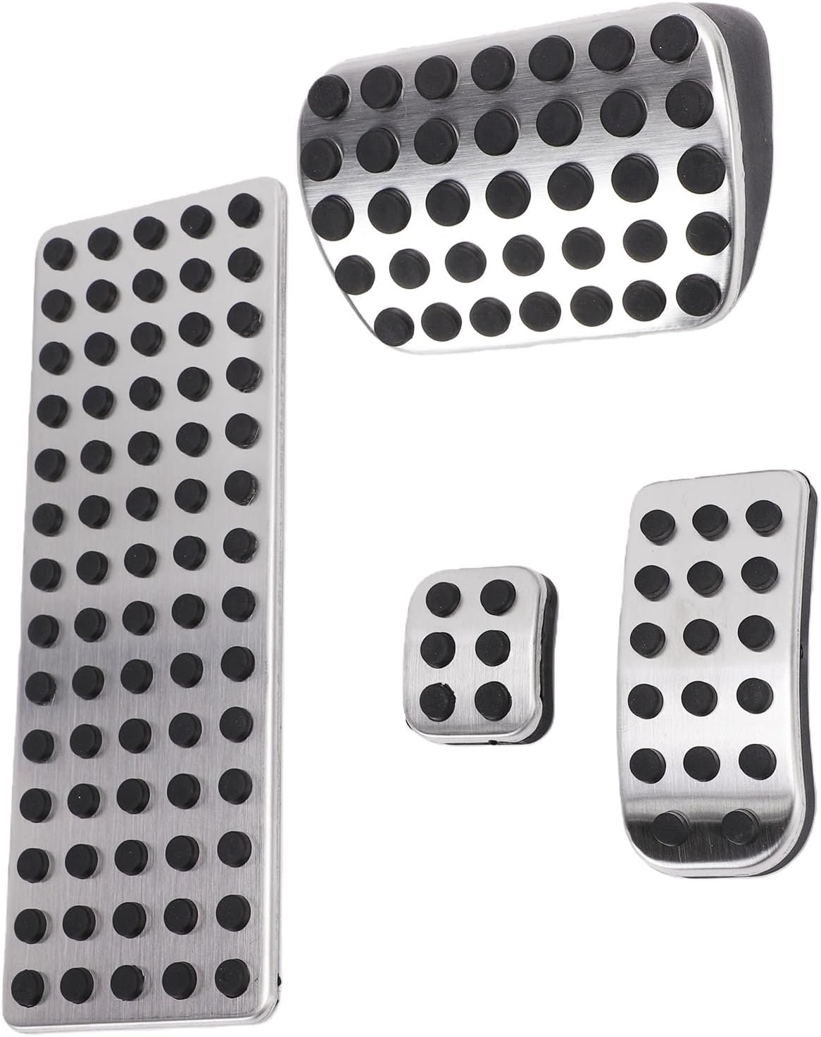Pedalabdeckungsset, Gaspedalabdeckung, Gaspedal, 4-teilig, Rutschfestes Gummi, Edelstahl, Mit Brems- Und Ruhebereich