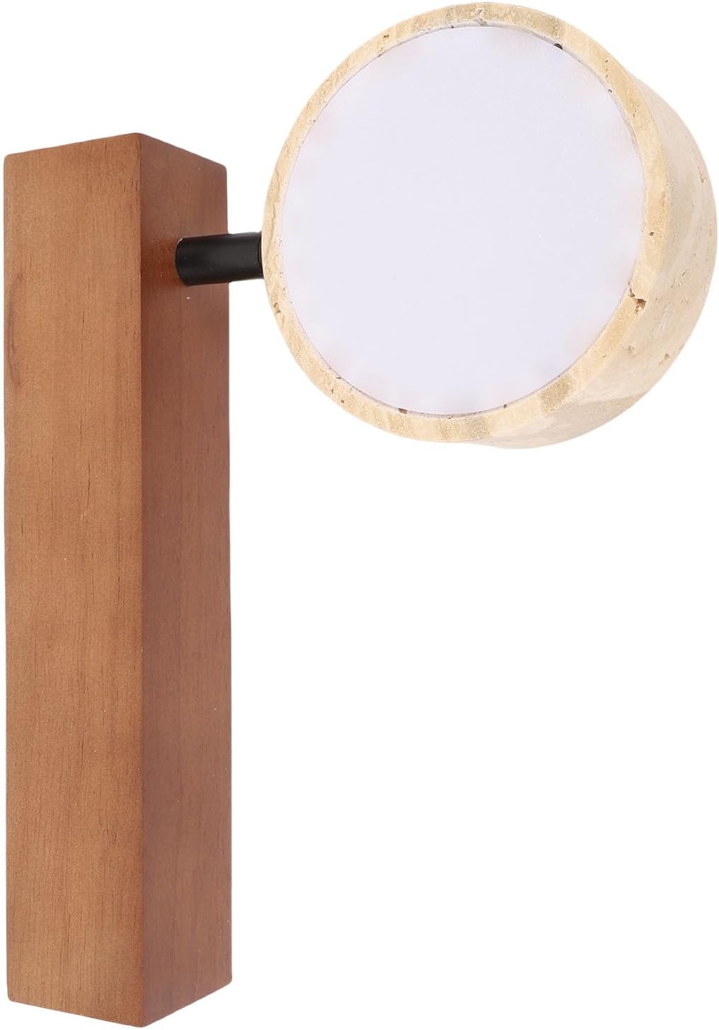Drehbare Led-wandleuchte In Stein- Und Eichenholzoptik, Leuchte Mit Warmem Licht, Ideal Für Schlafzimmer, Flur Und Wohnzimmer (walnuss)